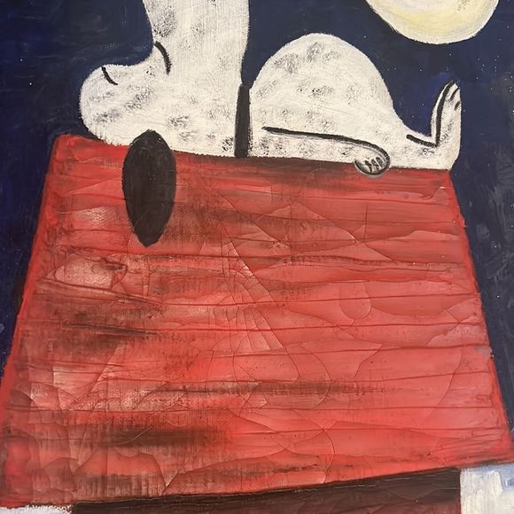 Vintage Snoopy oil painting | 1978 | Artist: Pierrete - Picture 5 of 11